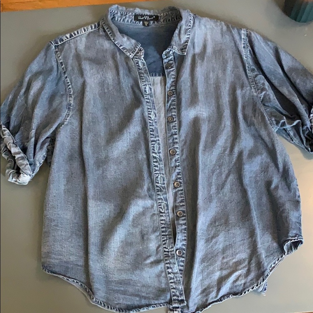 MAKE ME AN OFFER DONATING SOON Denim  Button Up